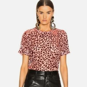 Rag and Bone Gia Leopard Print Velvet top size XS